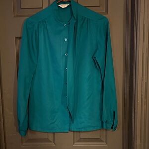 Teal Button-Up Women's Blouse